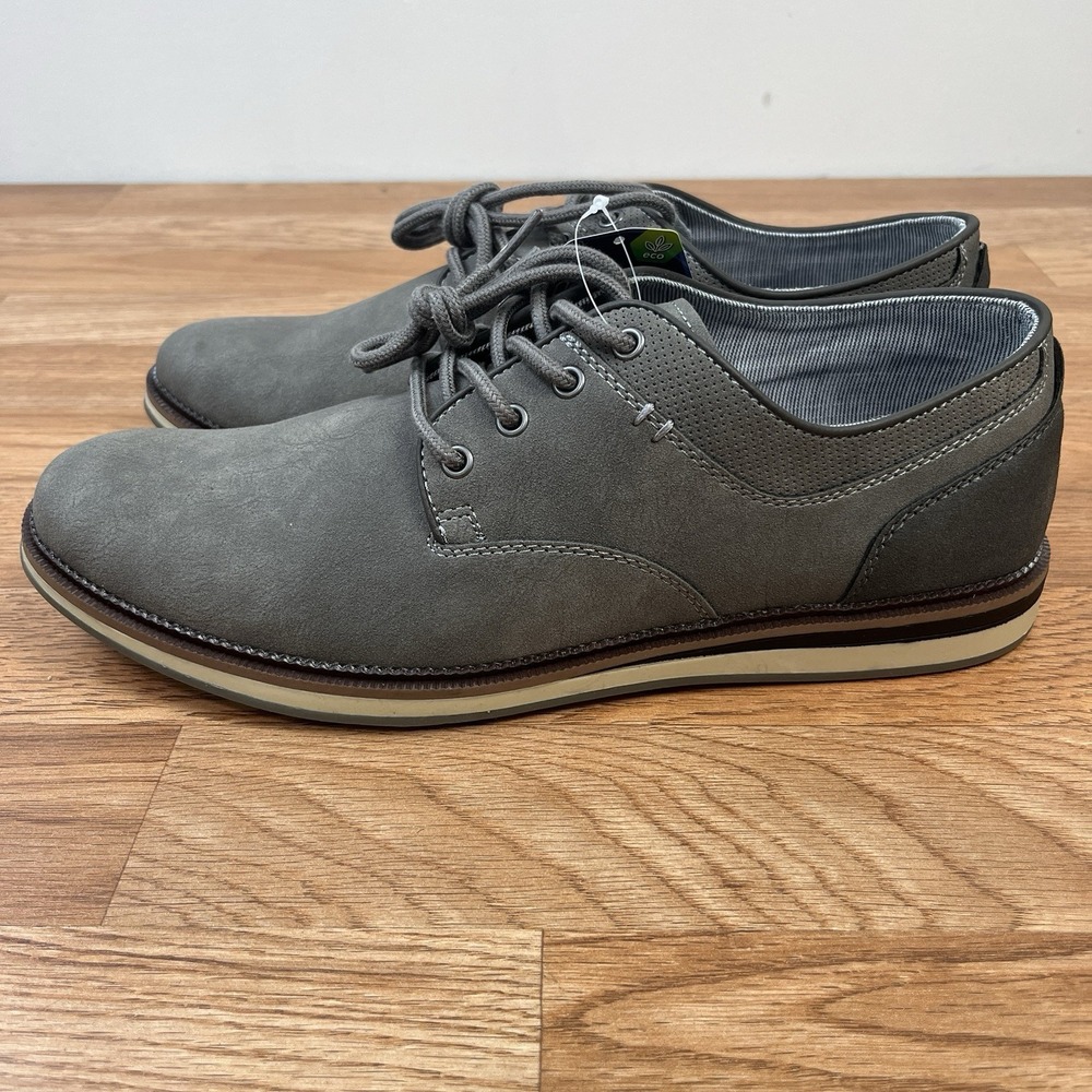 Sonoma Freer Men's Dress Shoes in Slate Gray Size 9.5 Lace up Faux Suede NEW